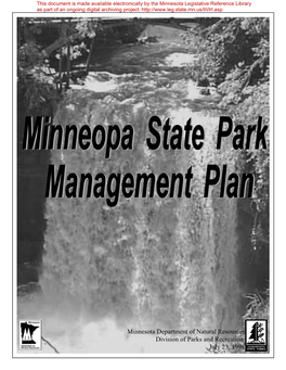 Minneopa State Park Management Plan July 23, 1998 Acknowledgments