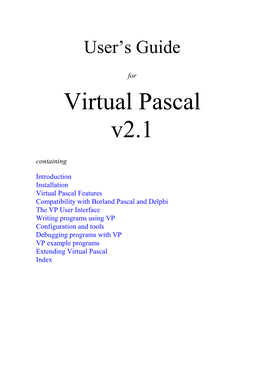 Virtual Pascal User's Guide