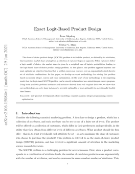 Exact Logit-Based Product Design