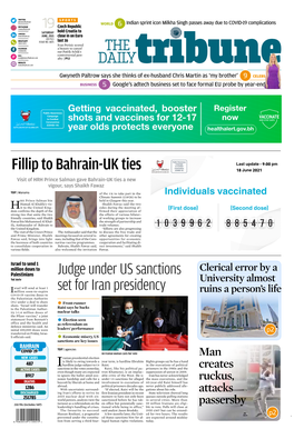 Fillip to Bahrain-UK Ties 18 June 2021 Visit of HRH Prince Salman Gave Bahrain-UK Ties a New Vigour, Says Shaikh Fawaz