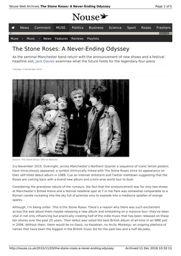 The Stone Roses: a Never-Ending Odyssey | Nouse
