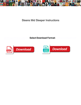 Steens Mid Sleeper Instructions