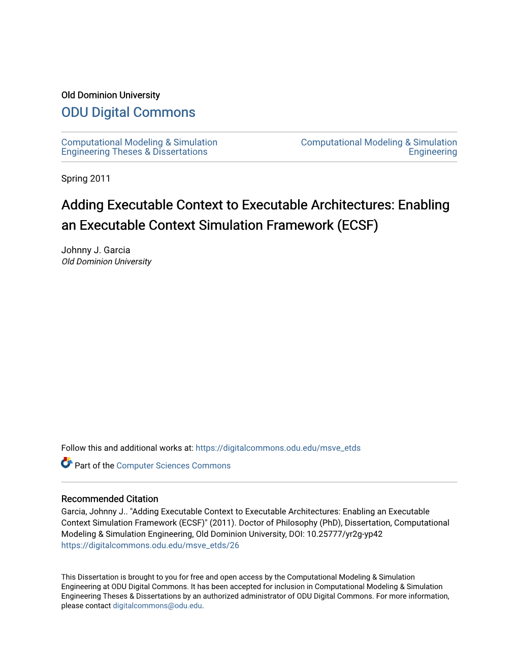Enabling an Executable Context Simulation Framework (ECSF)