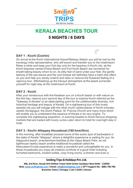 Kerala Beaches Tour 5 Nights / 6 Days