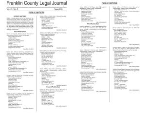 Franklin County Legal Journal PUBLIC NOTICES Estate of Donald M