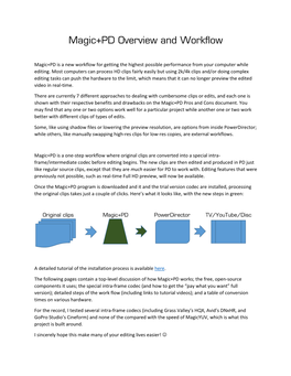 Magic+PD Overview and Workflow