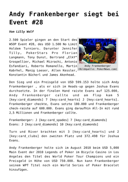 Andy Frankenberger Siegt Bei Event #28