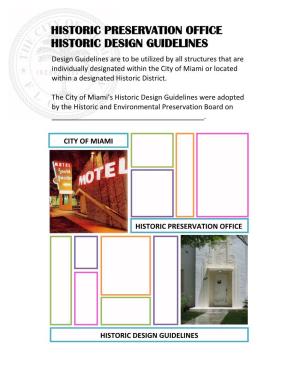 Historic Preservation Office Historic Design Guidelines