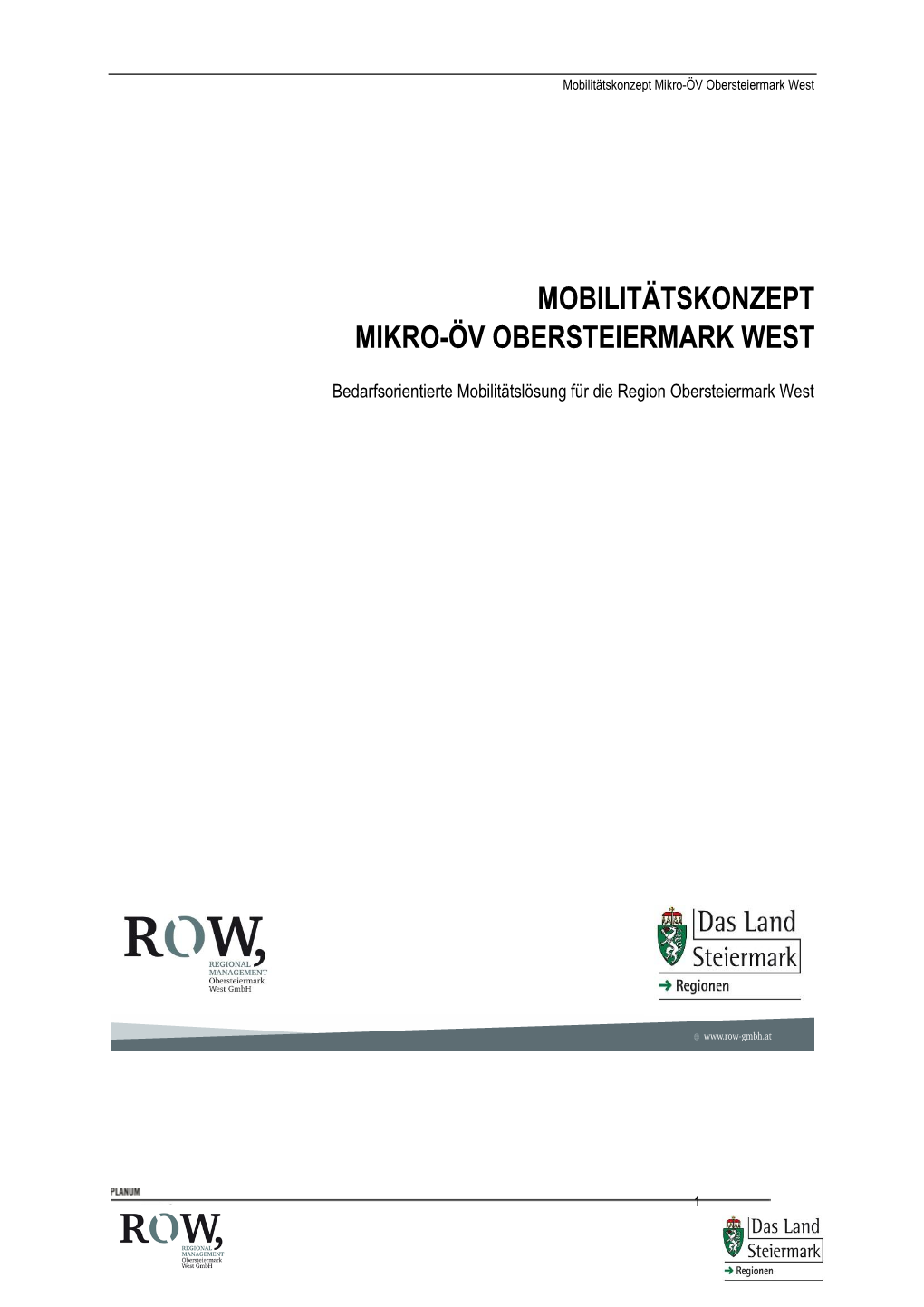 Mobilitätskonzept Mikro-ÖV Obersteiermark West