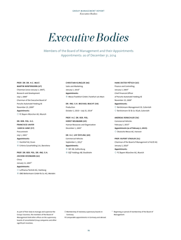 Executive Bodies