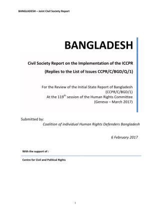 BANGLADESH – Joint Civil Society Report