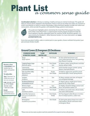 Plant Lista Common Sense Guide
