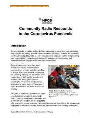 Community Radio Responds to the Coronavirus Pandemic
