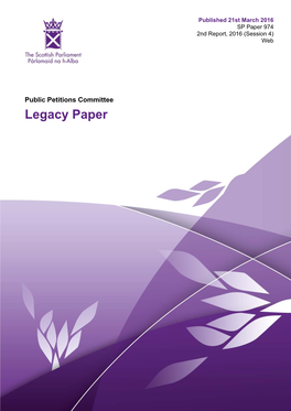 2Nd Report, 2016 (Session 4): Legacy Paper