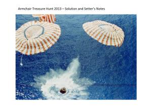 Armchair Treasure Hunt 2013 – Solution and Setter's Notes