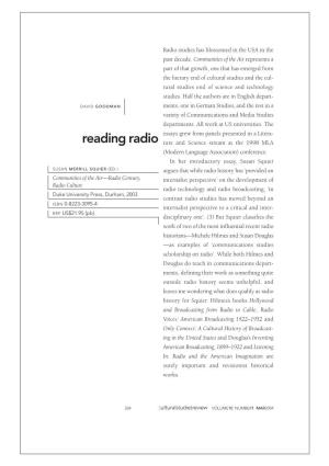Reading Radio Ture and Science Stream at the 1998 MLA (Modern Language Association) Conference
