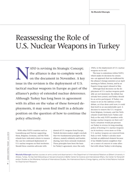 Reassessing the Role of U.S. Nuclear Weapons in Turkey