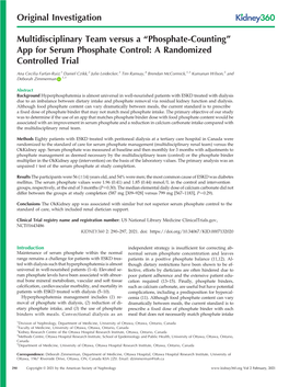 App for Serum Phosphate Control: a Randomized Controlled Trial