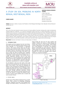 A Study on Soil Problems in North Bengal, West Bengal, India