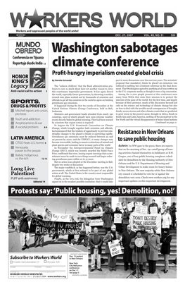 Washington Sabotages Climate Conference