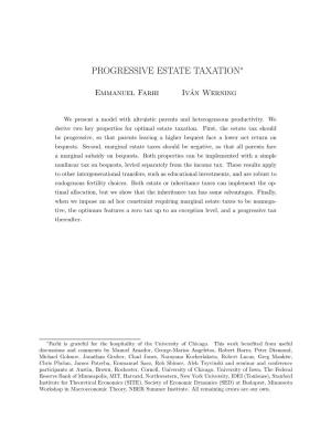 Progressive Estate Taxation∗