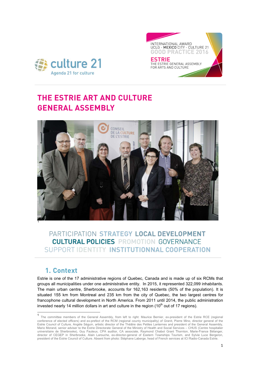 Estrie Art and Culture General Assembly