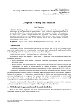 Computer Modeling and Simulation