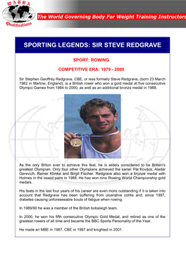 Sporting Legends: Sir Steve Redgrave