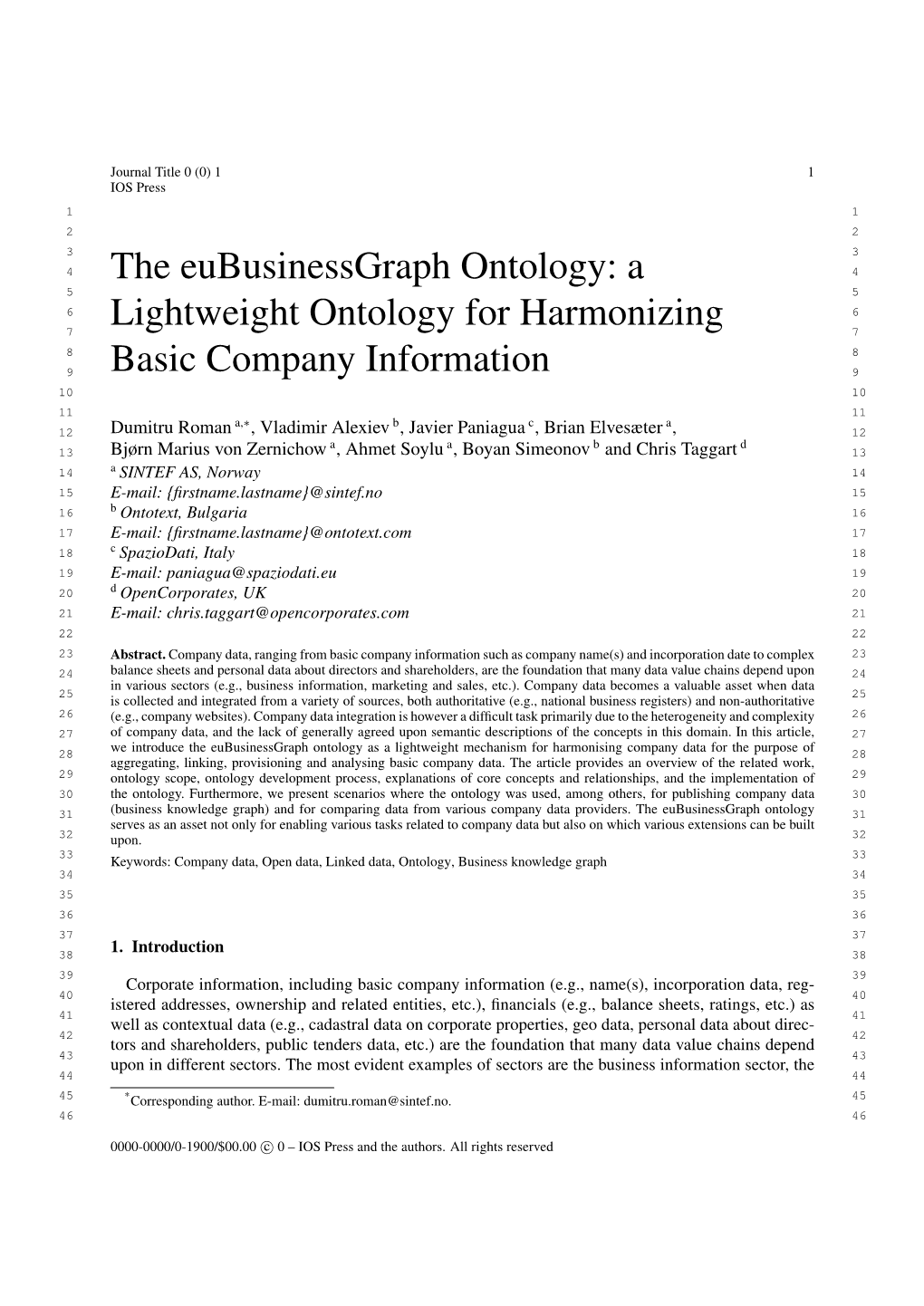 The Eubusinessgraph Ontology