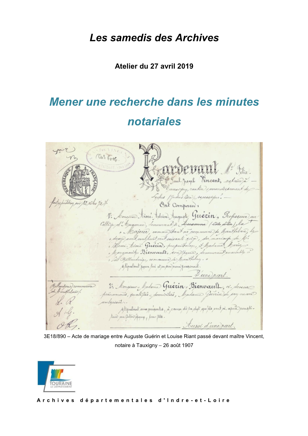 Mener Une Recherche Dans Les Minutes Notariales