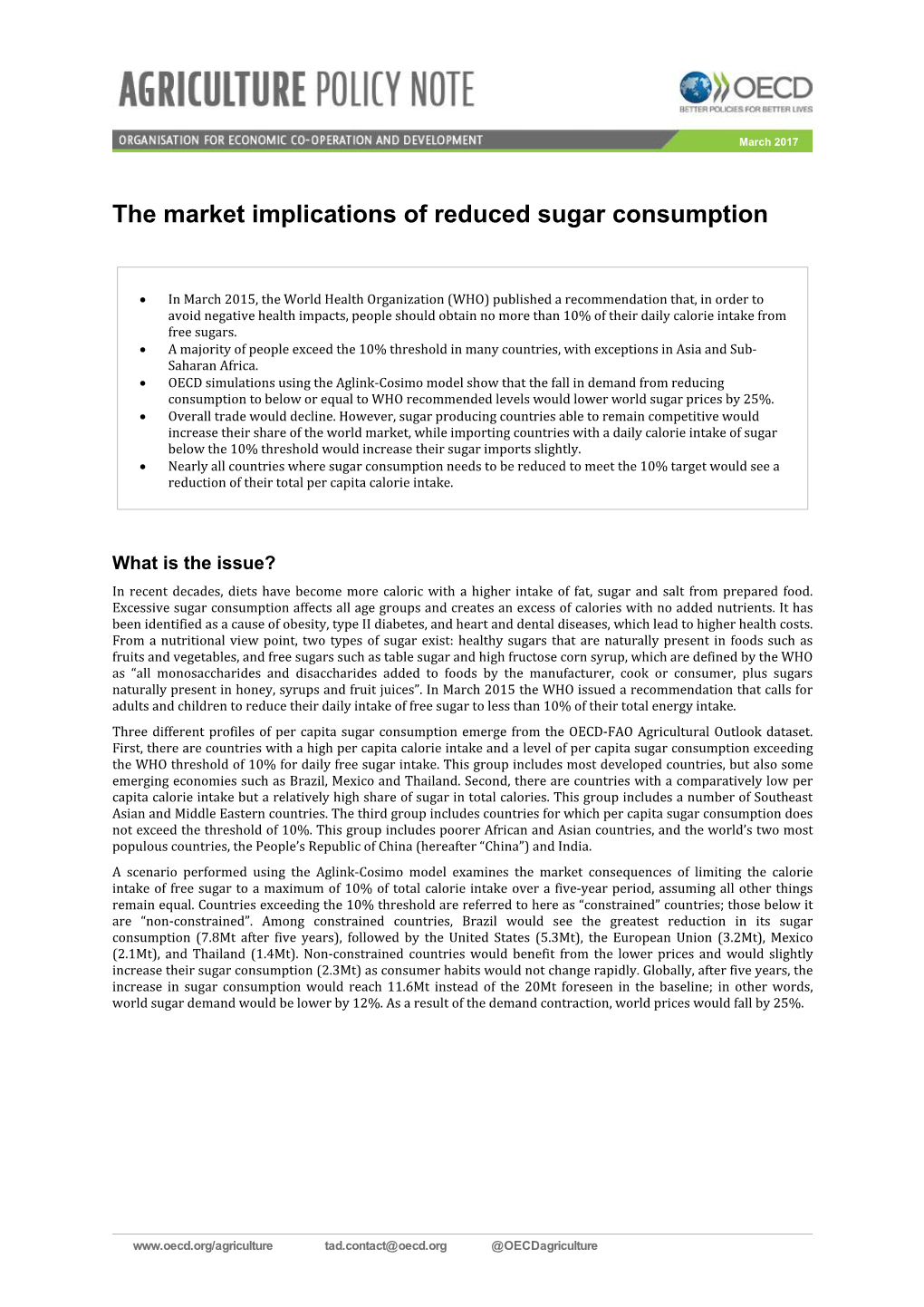 The Market Implications of Reduced Sugar Consumption