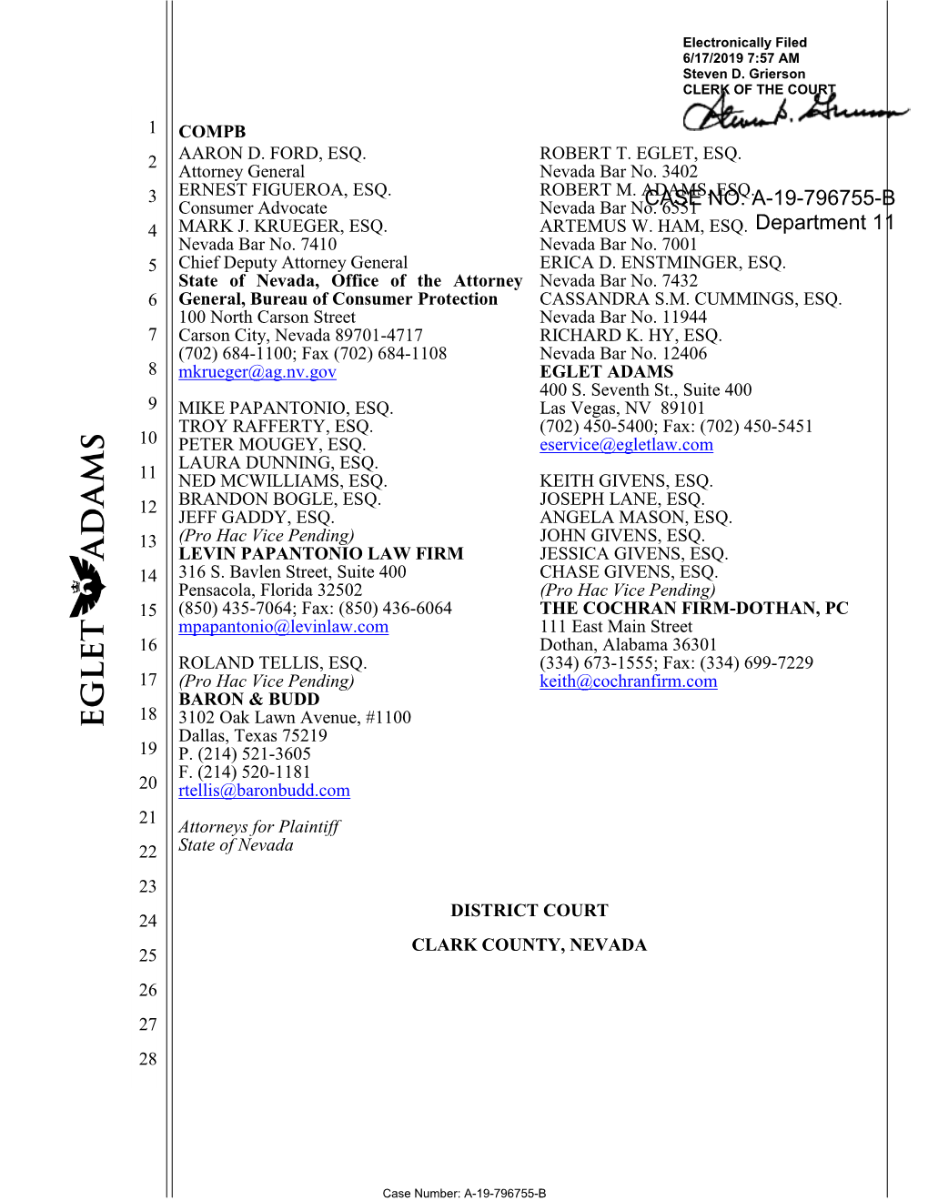 CASE NO: A-19-796755-B Department 11