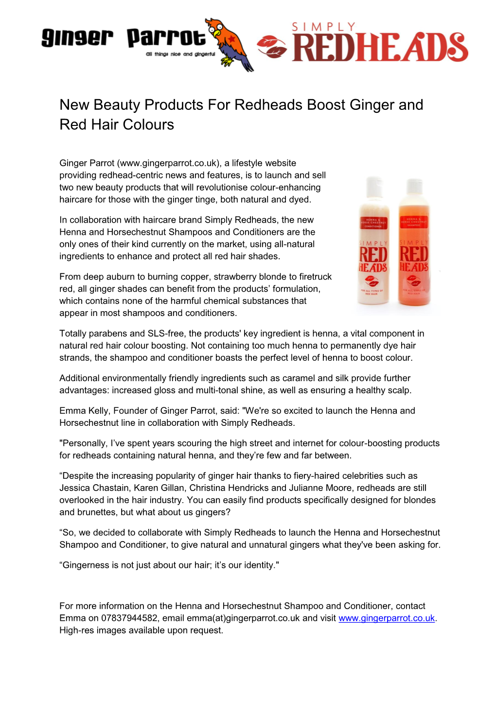 New Beauty Products for Redheads Boost Ginger and Red Hair Colours