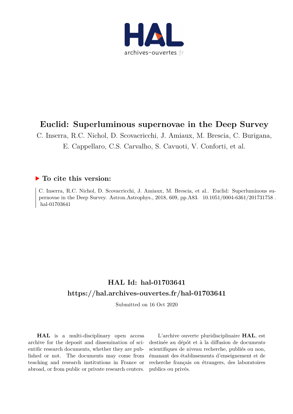 Euclid: Superluminous Supernovae in the Deep Survey C