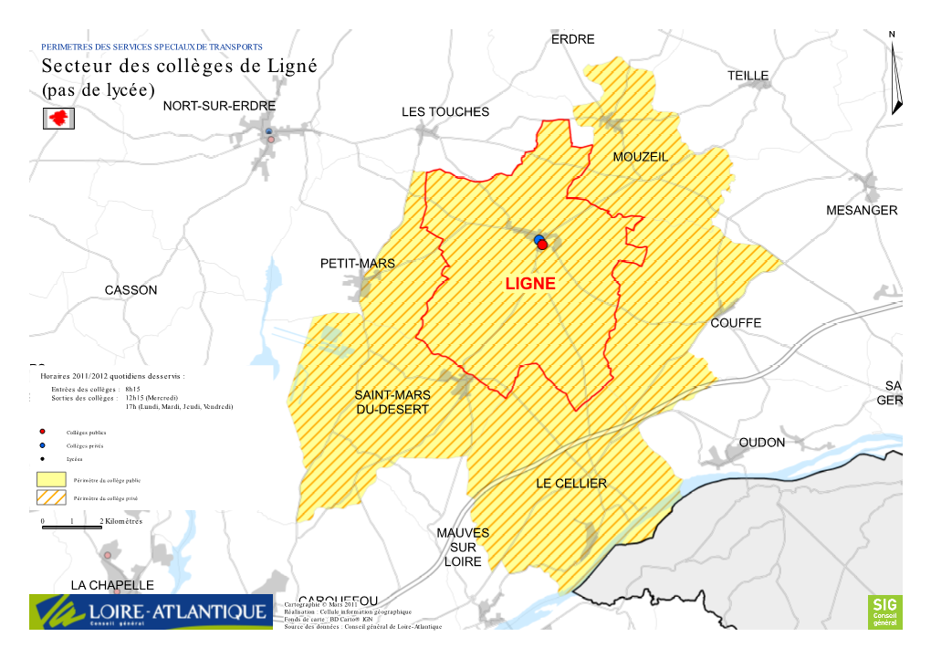 Secteur Des Collèges De Ligné TEILLE (Pas De Lycée) NORT-SUR-ERDRE LES TOUCHES