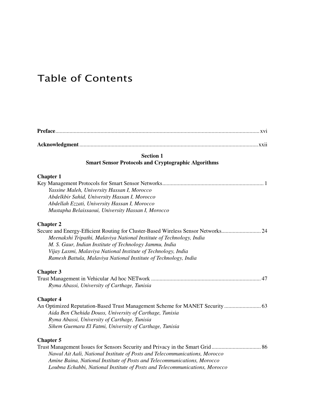 Table of Contents