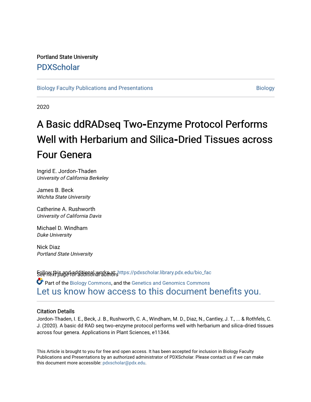 A Basic Ddradseq Twoâ•'Enzyme Protocol Performs