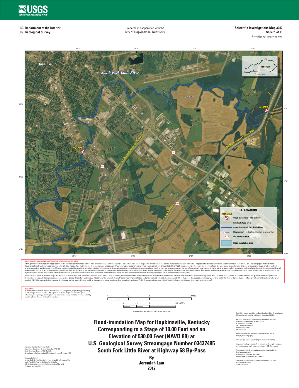 Flood-Inundation Map for Hopkinsville, Kentucky Corresponding to A
