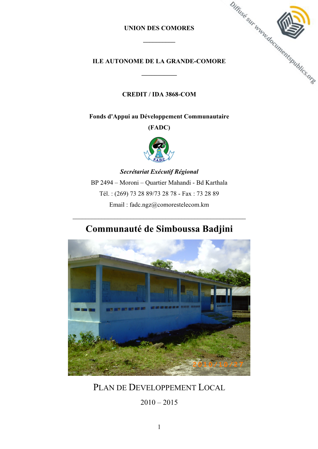 Communauté De Simboussa Badjini