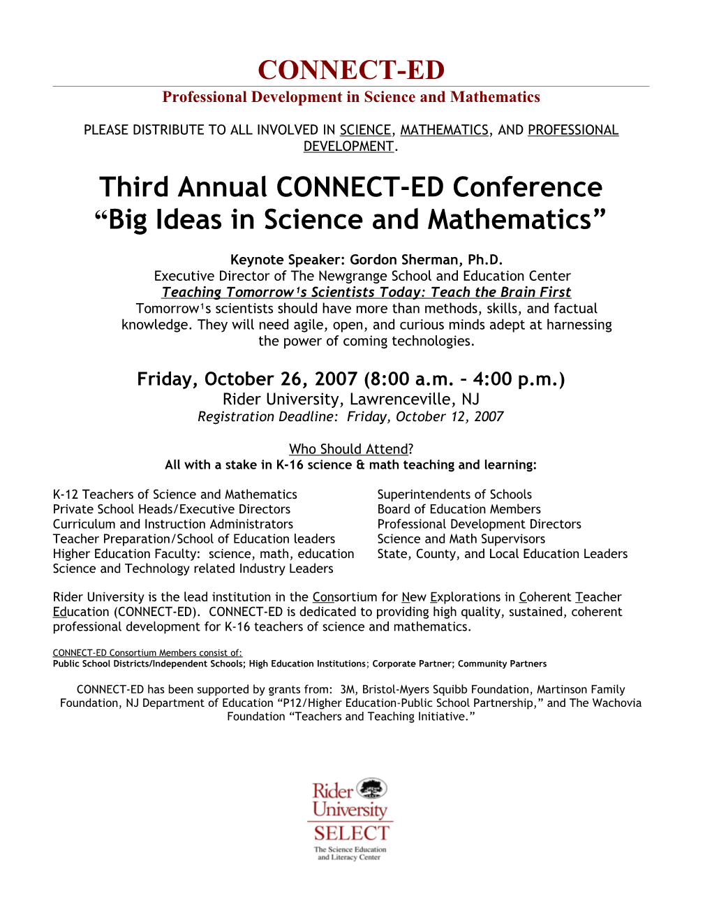 Professional Development in Science and Mathematics