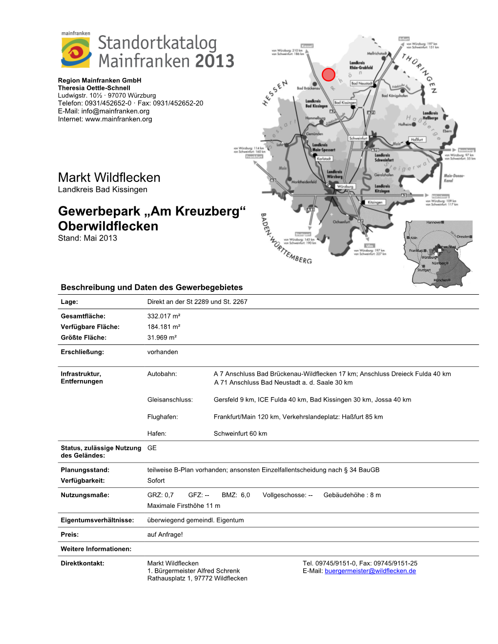 „Am Kreuzberg“ Oberwildflecken Stand: Mai 2013