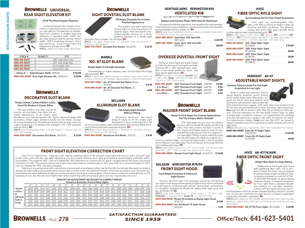 Rifle/Shotgun Sights 278-293