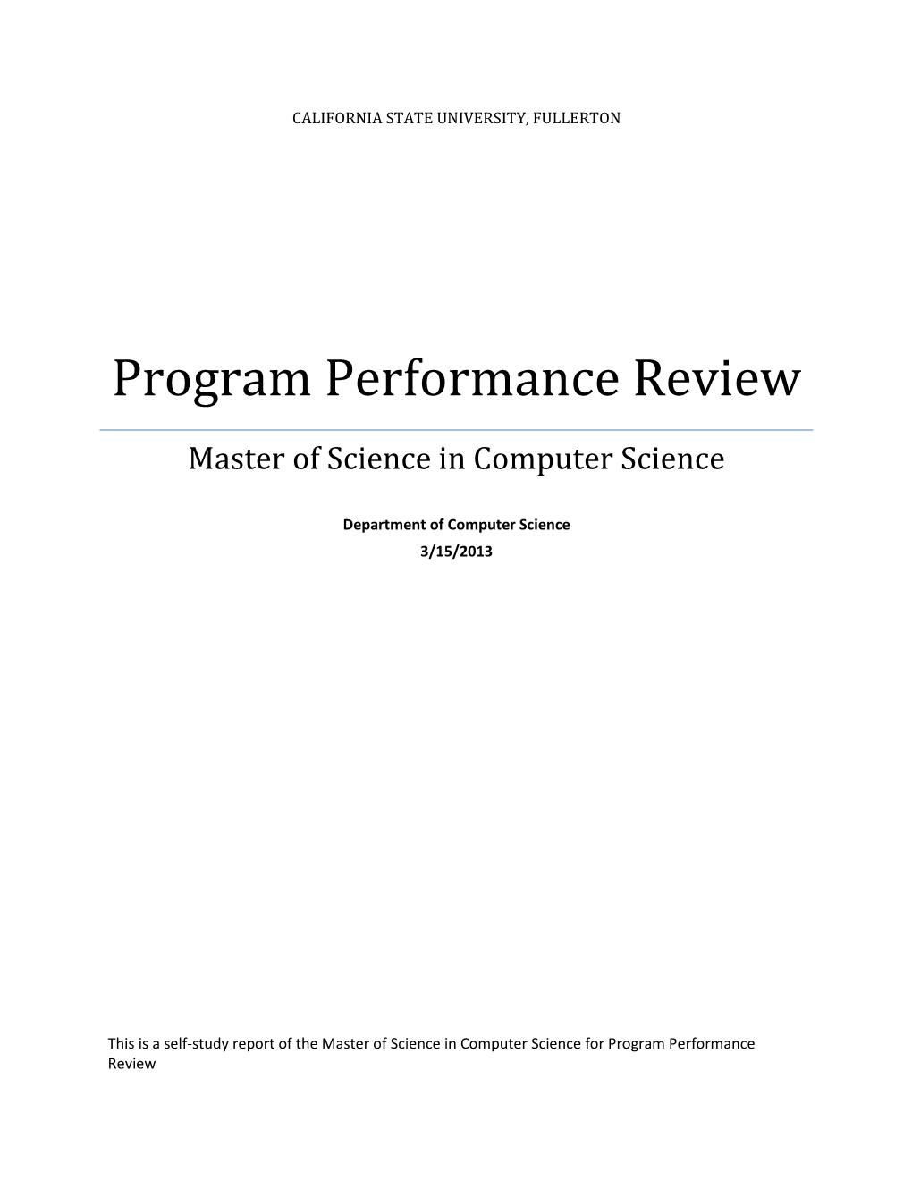 Program Performance Review