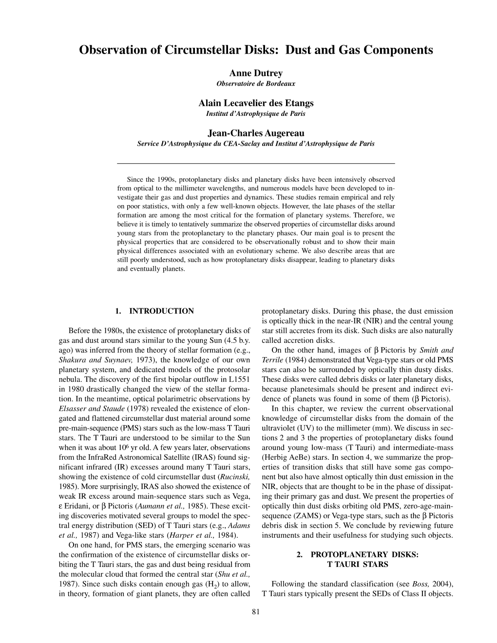 Observation of Circumstellar Disks: Dust and Gas Components