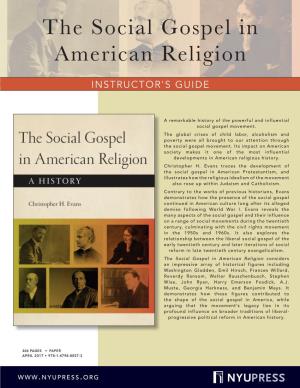 Evans the Social Gospel in American Religion.Indd
