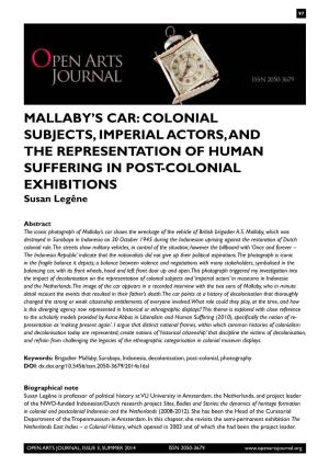 Colonial Subjects, Imperial Actors, and the Representation of Human Suffering in Post-Colonial Exhibitions Susan Legêne