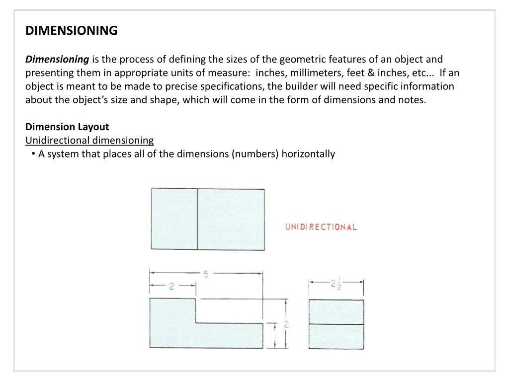 Dimensioning