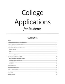 College Applications for Students