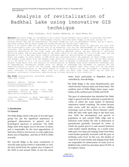 Analysis of Revitalization of Badkhal Lake Using Innovative GIS Technique