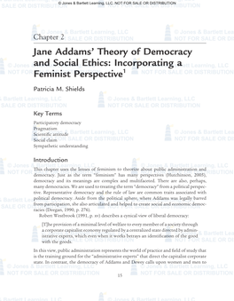Jane Addams' Theory of Democracy and Social Ethics